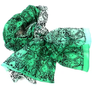 Three Shades Green Cotton Scarf Asha Handicrafts