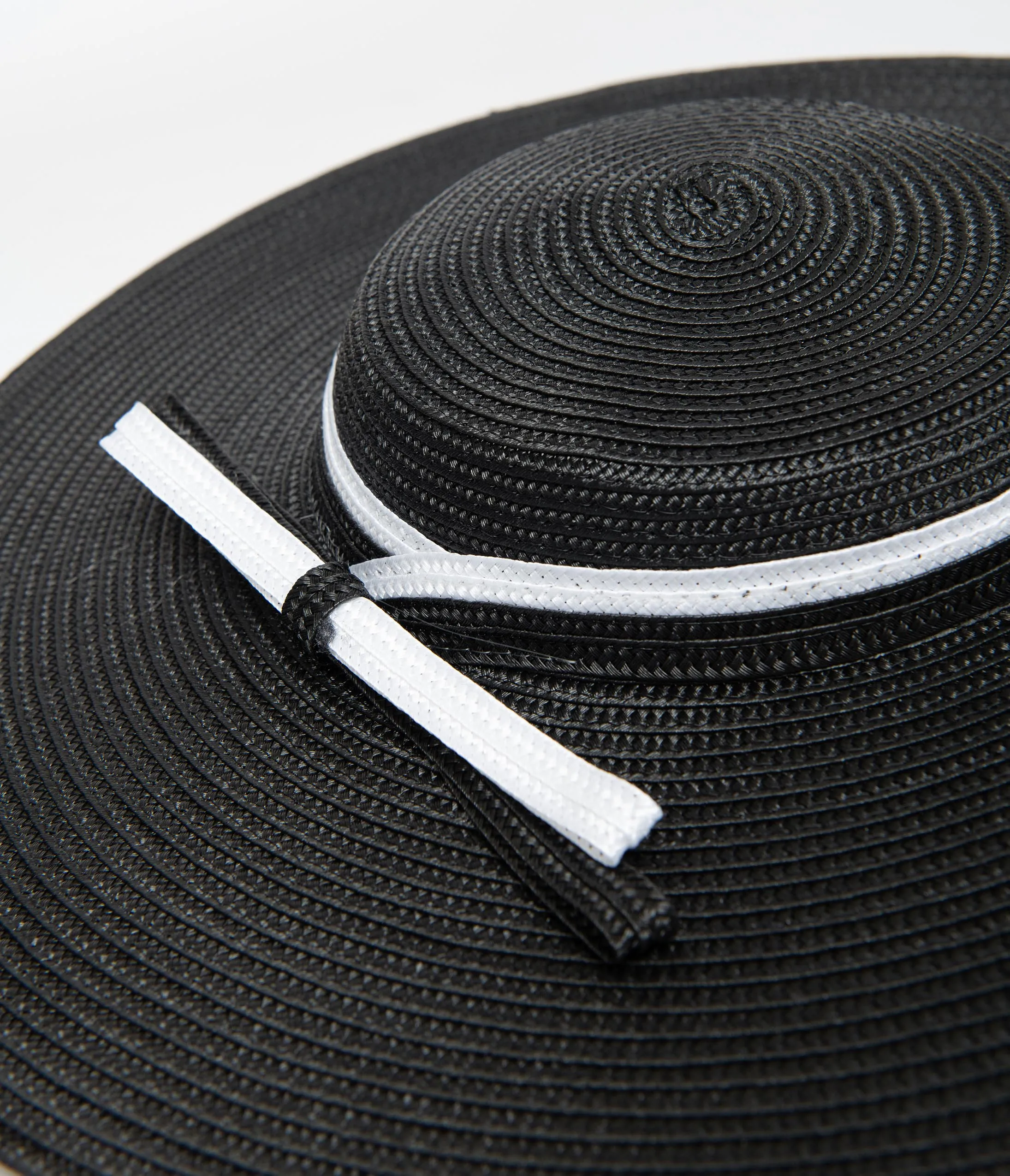 Unique Vintage Black & White Ribbon Disc Hat Headband