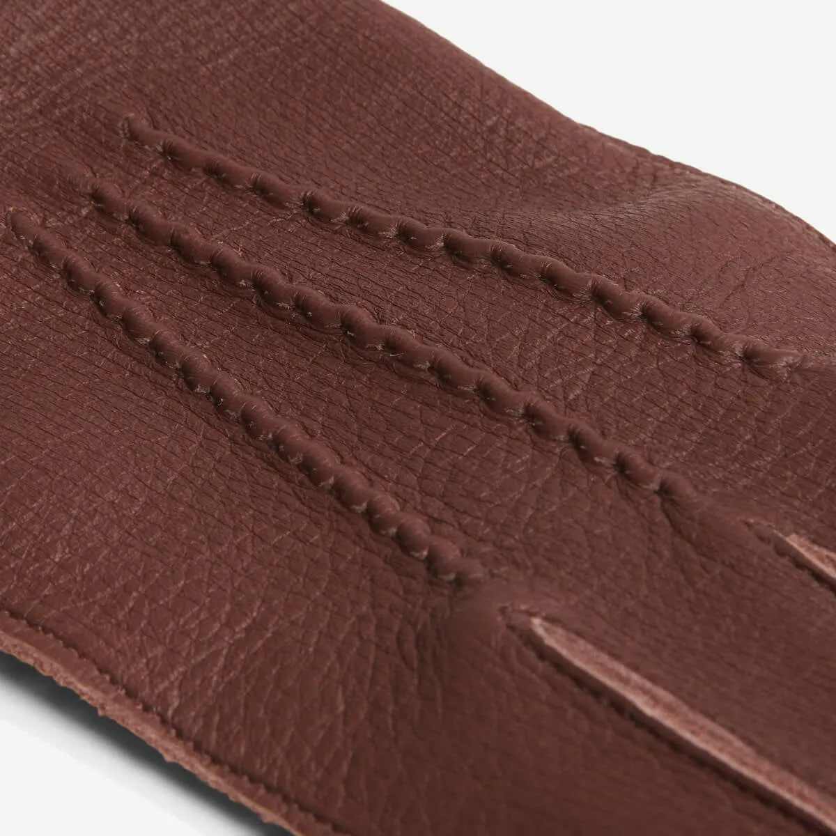 Vittoria (brown) - Italian gloves made of American deerskin leather with cashmere lining