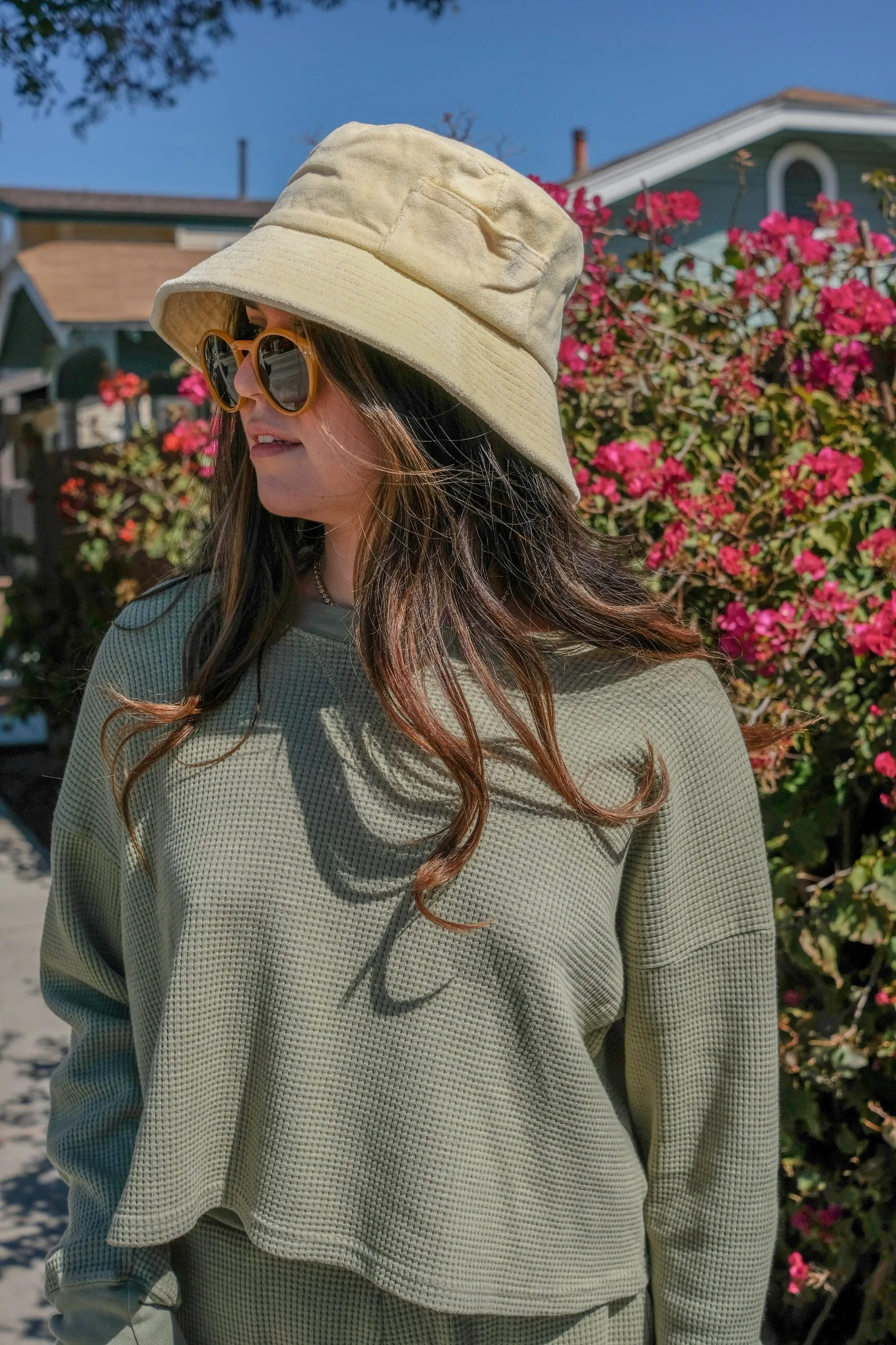 Yellow Terry Wave Bucket Hat